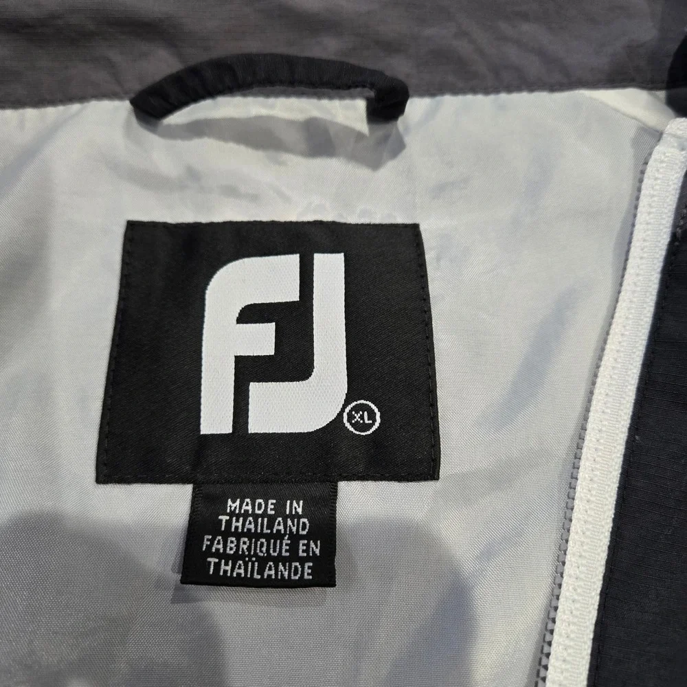 FootJoy Golf Pullover Windbreaker Mens XL Black Grey 1/2 Zip Jacket
